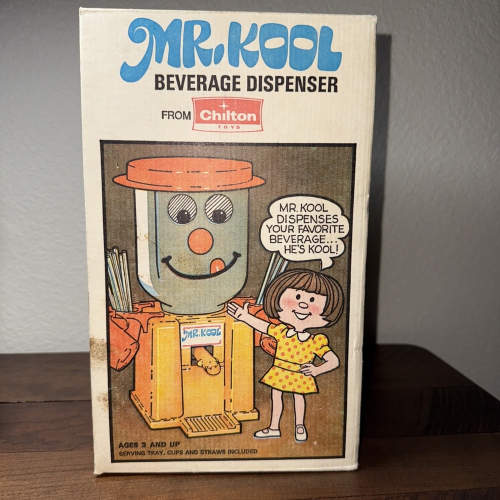 Vintage 1970's Chilton Toys MR. KOOL Beverage Dispenser #3077 w/ Box.